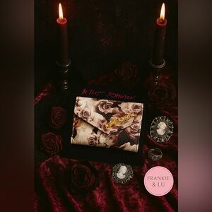 Betsey Johnson Gothic Roses Zip Wallet Dark Romance Floral NWT